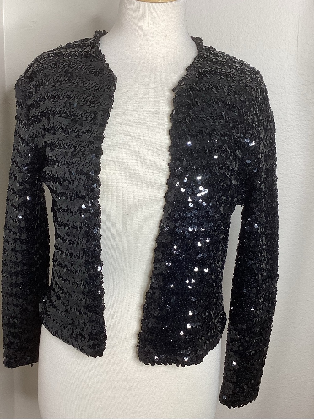 Vintage Day of the Unicorn Black Sequin Sweater NY S/M